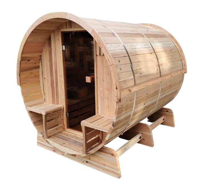 barrelsauna-EVO230-1-voorkant Sauna Barrel EVO 230- Knotty ceder