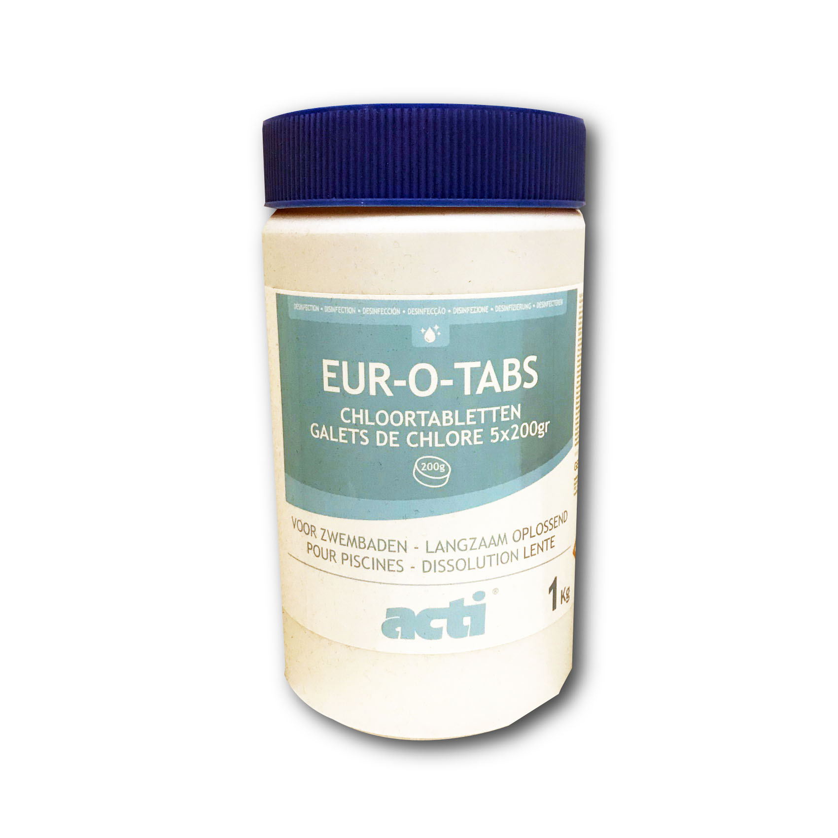 Eur-O-tabs Chloor tabletten 200gr/st – 1kg  voor zwembaden
