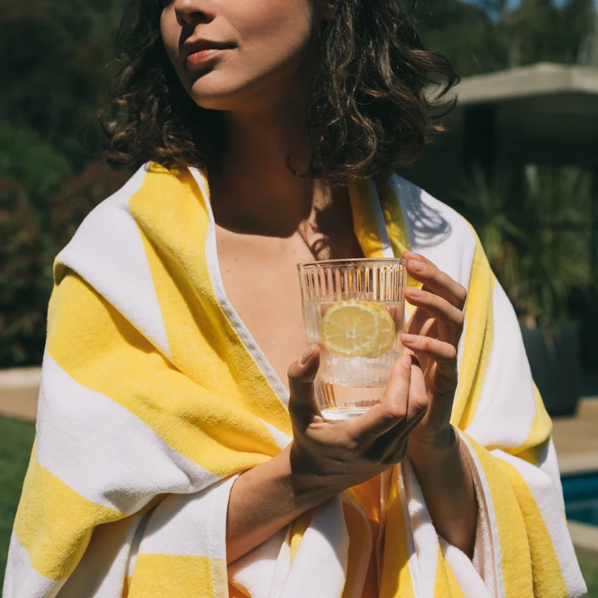 torres-novas-beach-gibalta-vertical-stripes-towel-yellow-lifestyle-3 Torres Novas Beach towel 100×180 cm Gibalta A2 Yellow stripes