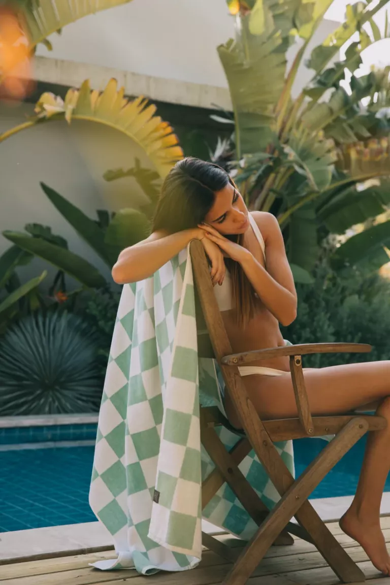 Torres Novas Beach towel Gibalta Xadrez WS Green checker